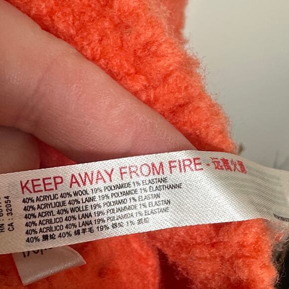 ANTHROPOLOGIE x PILCRO Cable Knit Hoodie Sweater Orange Sz L $148 {199} - Picture 6 of 6